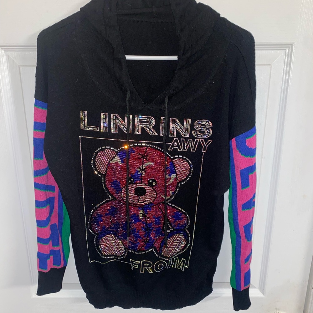Teddy bear bedazzled sweater
